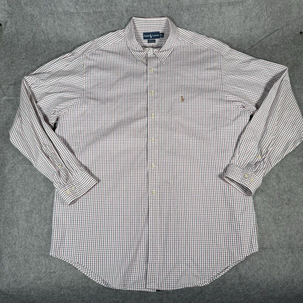 Polo Ralph Lauren Dress Shirt Men's 18 36/37 Mini Check Button Up